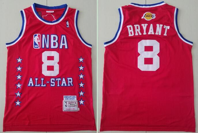 Men Los Angeles Lakers #8 Bryant Red 2003 All Star NBA Jerseys